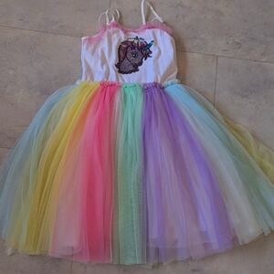 Girls unicorn tulle dress, 6